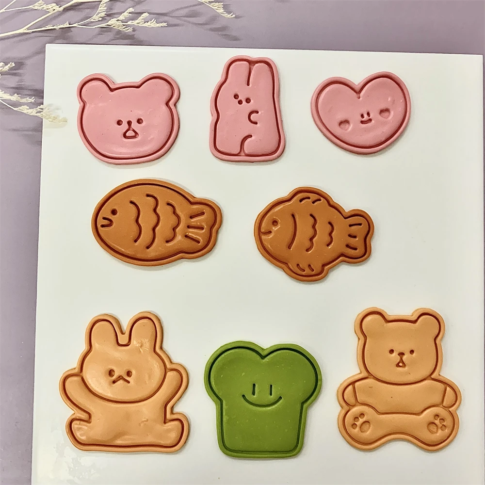 Bunny Cake Mold - Schattige Dieren Cookie Embossing Stempel Vis