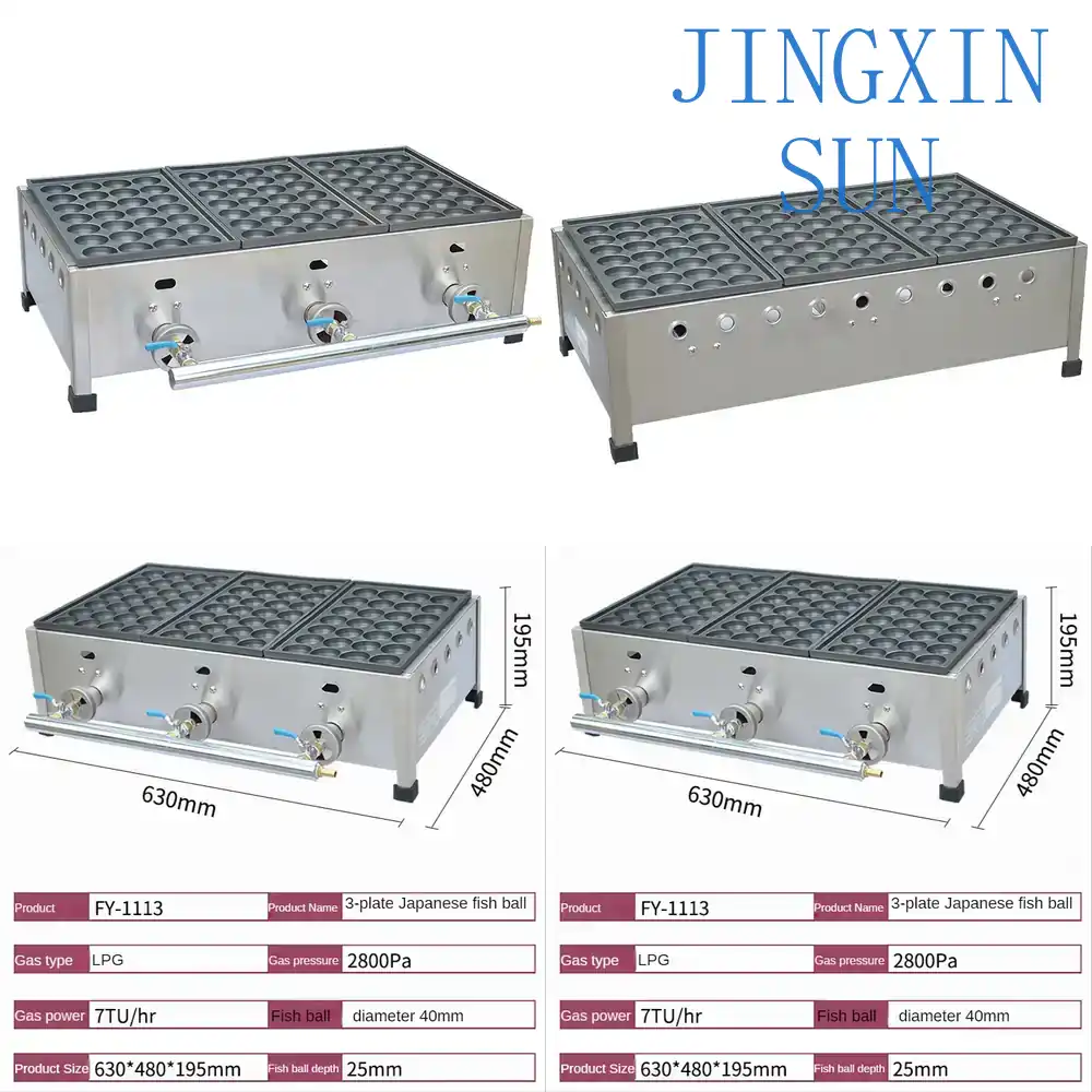 Takoyaki Grill Plate - Gasvisbaloven FY-1113 voor commercieel gebruik, Japanse